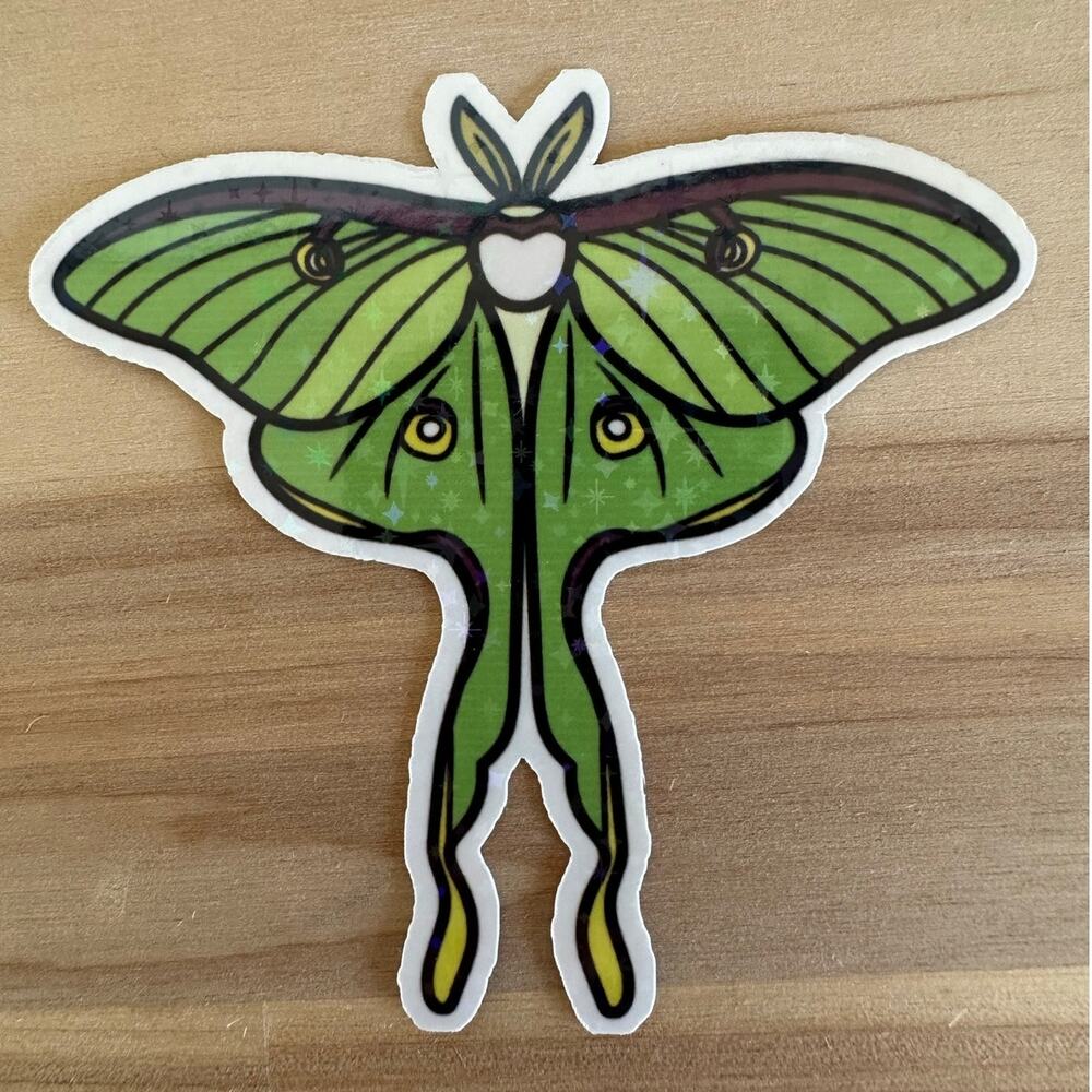 Luna Moth Holographic Sticker